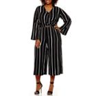 Worthington 3/4 Sleeve Stripe Jumpsuit - Plus