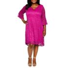 Studio 1 3/4 Sleeve Lace Shift Dress - Plus