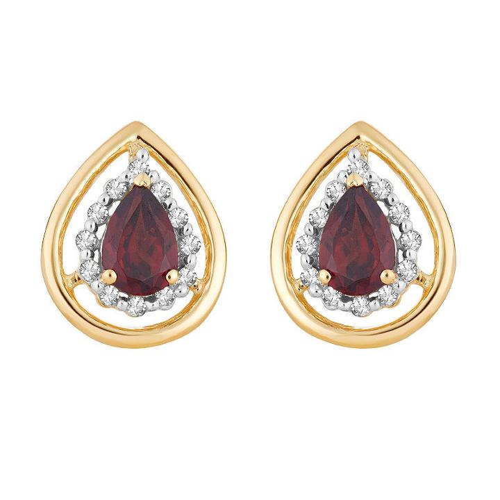 1/8 Ct. T.w. Genuine Red Garnet 10k Gold 12.6mm Pear Stud Earrings