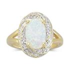 Lab-created Opal Ring With Diamond Accents