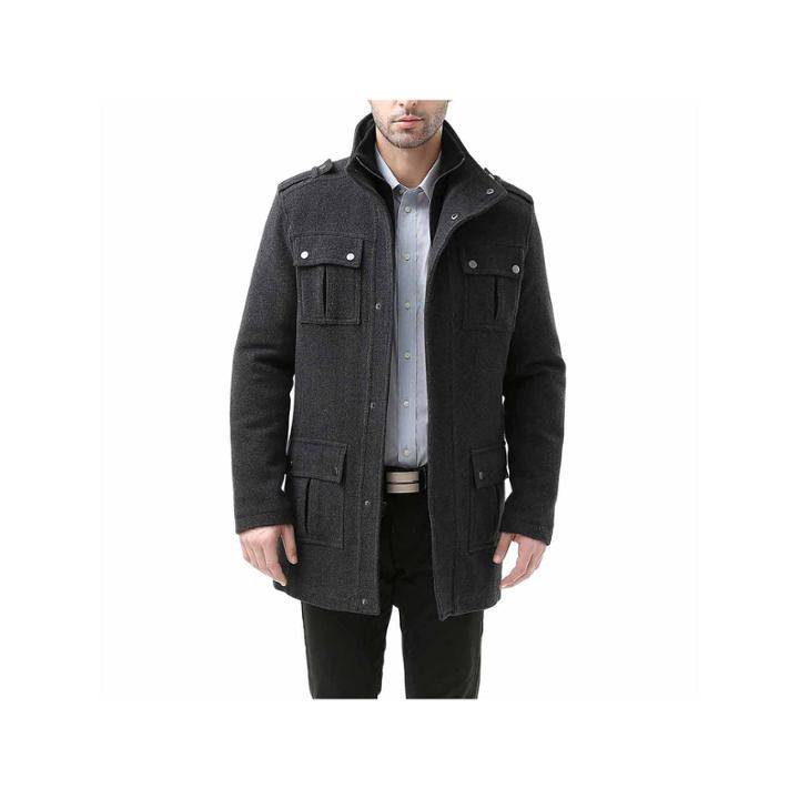 David Wool Blend Military Peacoat Jacket