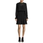 Libby Edelman Long Sleeve Clipdot Dress