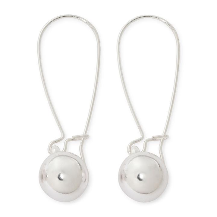 Liz Claiborne Silver-tone Bead Drop Earrings