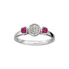 Personally Stackable Double Lab-created Ruby & Diamond-accent Ring