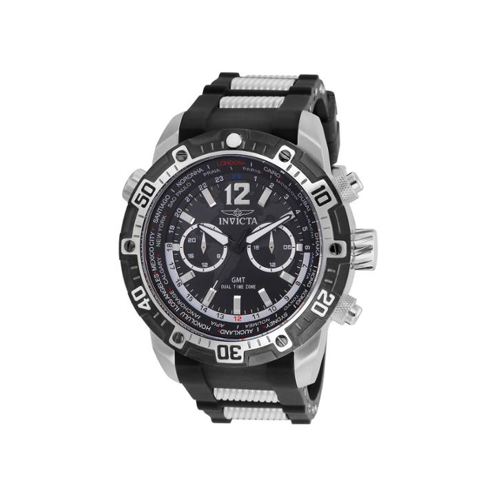 Invicta Aviator Mens Black Strap Watch-24580