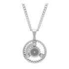 Mens Stainless Steel Gear Pendant Necklace