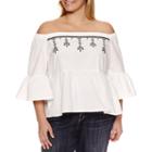 A.n.a 3/4 Sleeve Woven Embroidered Blouse-plus