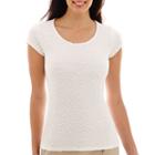 Liz Claiborne Short-sleeve Textured T-shirt - Tall