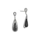 5/8 Ct. T.w. White And Color-enhanced Black Diamond Sterling Silver Double Teardrop Earrings