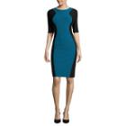 Bisou Bisou Elbow-sleeve Colorblock Dress