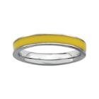 Personally Stackable Sterling Silver Yellow Enamel Stackable Ring