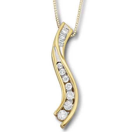 1/4 Ct.t.w. 14k/silver Diamond Journey Pendant Necklace