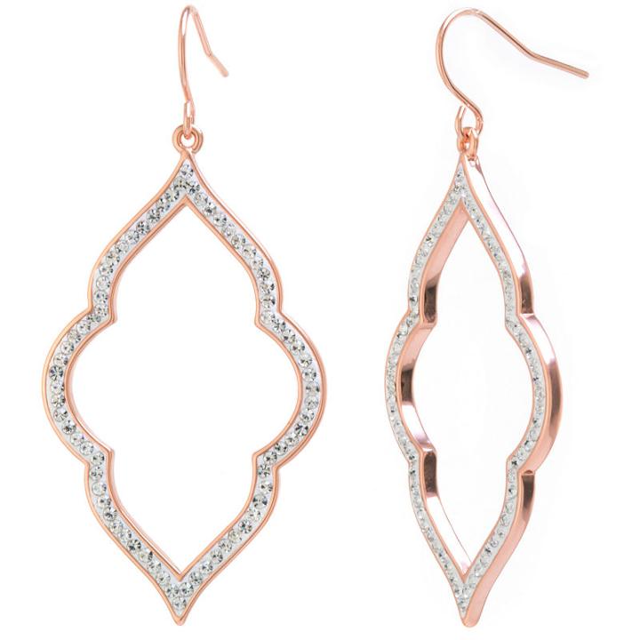 Sparkle Allure Crystal Chandelier Clear Gold Over Brass Drop Earrings
