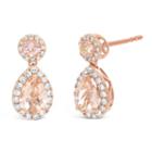 1/4 Ct. T.w. Pear Pink Morganite 10k Gold Stud Earrings