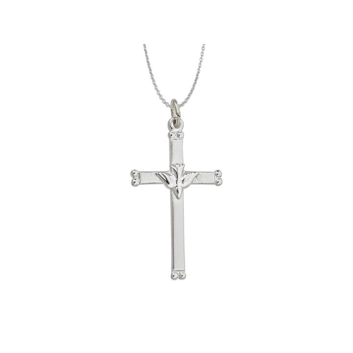 Sterling Silver Rhodium Oxidized Antique Crucifix Cross 18 Pendant Necklace