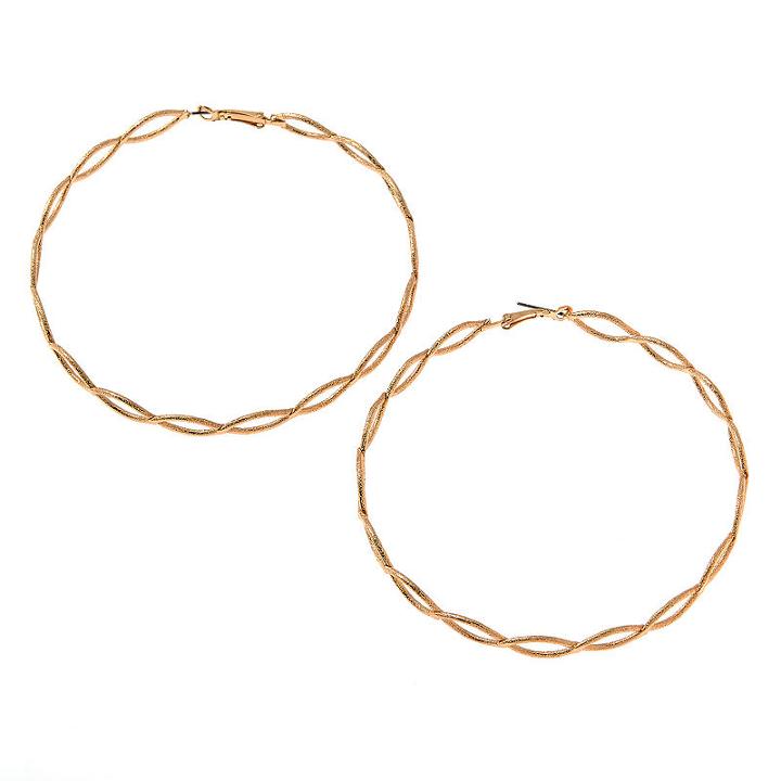 Bijoux Bar 3 1/2 Inch Hoop Earrings