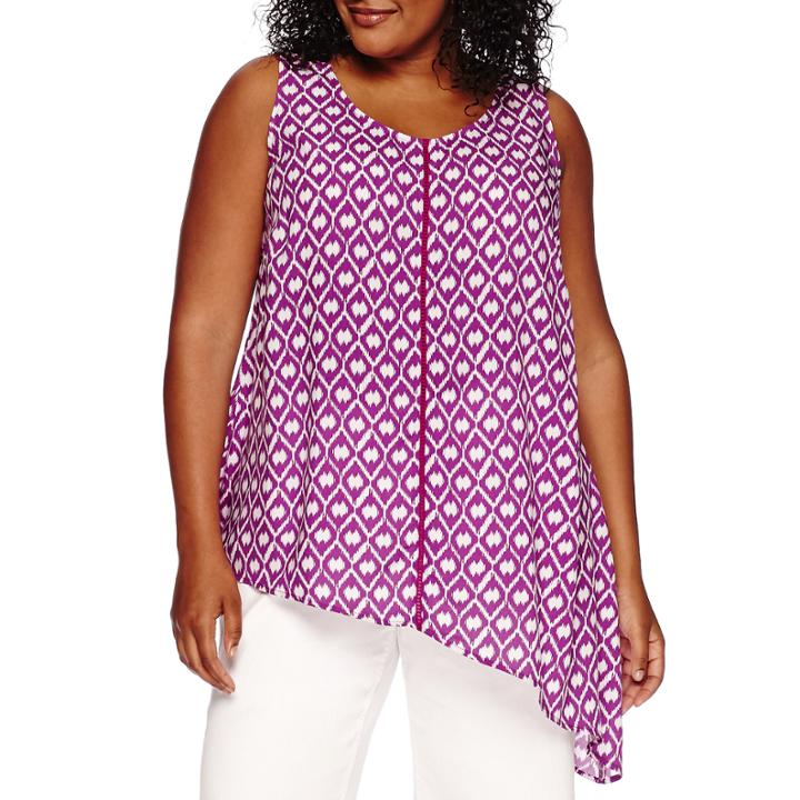 St. John's Bay Asymmetrical Tank Top - Plus
