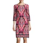 Jessica Howard 3/4-sleeve Paisley Print Shift Dress