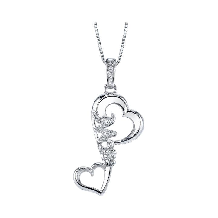 Love Grows 1/10 Ct. T.w. Diamond Hearts Mom Pendant Necklace
