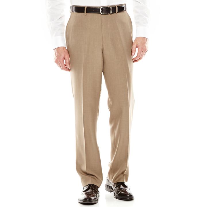 Louis Raphael Flat-front Mini-herringbone Dress Pants - Classic Fit