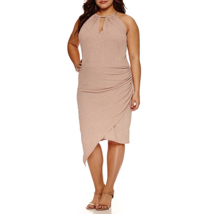 Bisou Bisou Sleeveless Asymmetrical Sheath Dress-plus