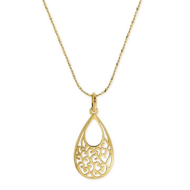 Made In Italy Womens Sterling Silver Gold Over Silver Pendant Necklace
