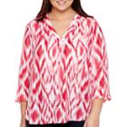 A.n.a 3/4-sleeve V-neck Blouse - Plus