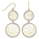 14k Gold-over-silver Diamond-accent Double Circle Earrings