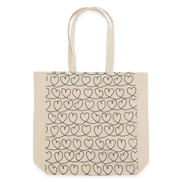 Heart Scroll Canvas Tote