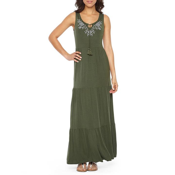 St. John's Bay Embriodered Tiered Maxi Dress - Tall 56