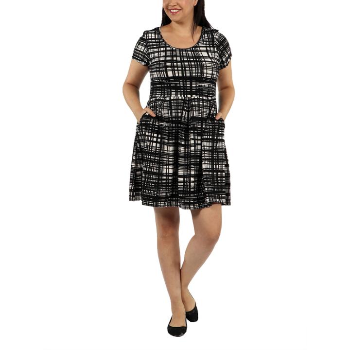 24/7 Comfort Apparel Springtime Belle Fit & Flare Dress-plus