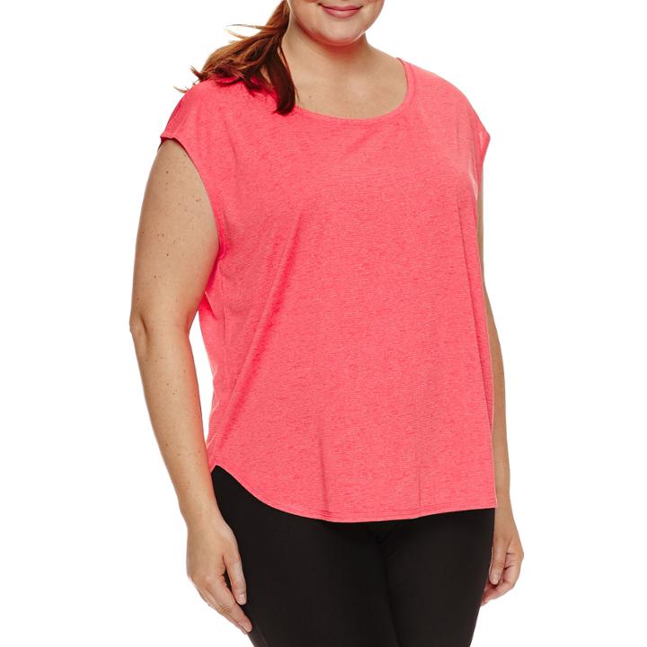 Xersion Short Sleeve Scoop Neck T-shirt-womens Plus