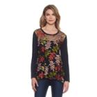 Skyes The Limit Sullivan County Embroidered Mesh Flounce Top- Plusplus