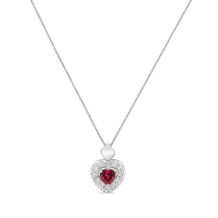 Womens 1/3 Ct. T.w. Red Ruby Sterling Silver Pendant Necklace