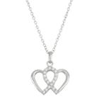 Womens 1/5 Ct. T.w. White Cubic Zirconia Heart Pendant Necklace