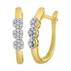 Diamond Blossom 1/10 Ct. T.w. Diamond Cluster 10k Yellow Gold Hoop Earrings