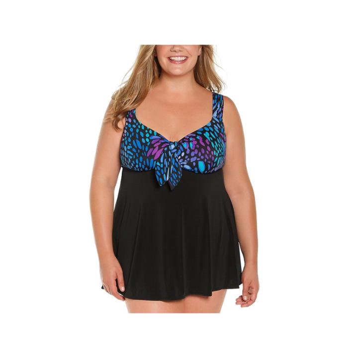 St. John's Bay Abstract Swim Dress Plus