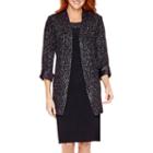 R & M Richards Long-sleeve Glitter Jacket Dress