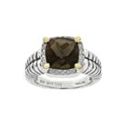 Shey Couture Smoky Quartz And Diamond-accent Sterling Silver Antiqued Ring