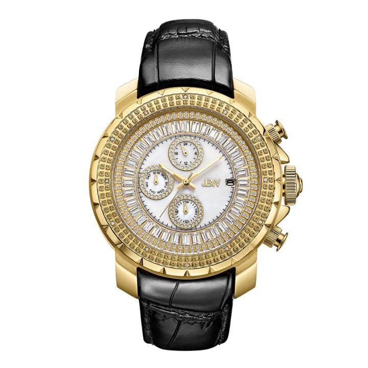 Jbw Diamond Mens Black Strap Watch-j6347l-b