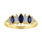 Womens 1/10 Ct. T.w. Genuine Sapphire Blue 10k Gold Cocktail Ring
