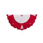 54 Red And White Embroidered Jeweled Tree And Snowflake Christmas Tree Skirt