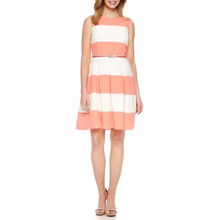 Be By Chetta B Sleeveless Stripe Fit & Flare Dress