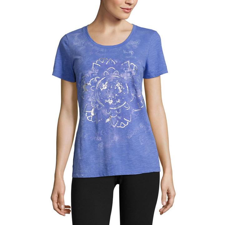 Made For Life Short Sleeve Scoop Neck T-shirt-womens Petite