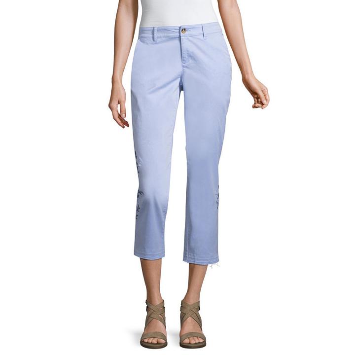 A.n.a Ana Embroidered Chino Crop Capris