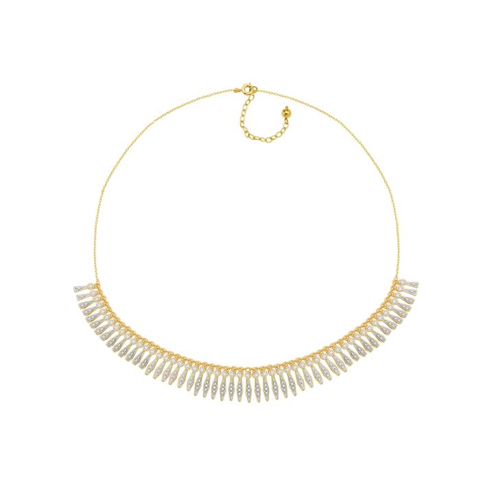 Diamond-accent 18k Gold Over Brass Fringe Necklace
