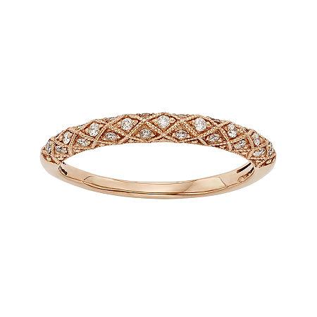 1/6 Ct. T.w. Certified Diamond 14k Rose Gold Wedding Band