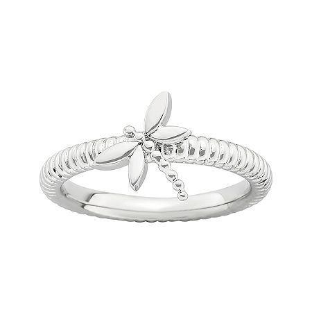 Personally Stackable Sterling Silver Stackable Dragonfly Ring