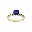 Womens Blue Sapphire 14k Gold Solitaire Ring