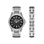 Claiborne Mens Silver-tone Watch And Bracelet Set